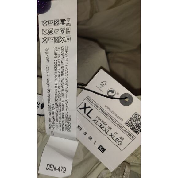 Zara Parachute Jumpsuit XL Halter Cargo Gorp Plunge ECRU Cream NWT Limited Belt - Picture 16 of 16